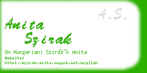 anita szirak business card